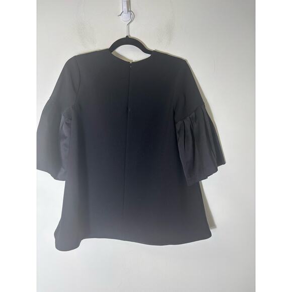 EDIT Black Half Bell Sleeve Back Zip Special Occasion Top Sz XS - Picture 2 of 2